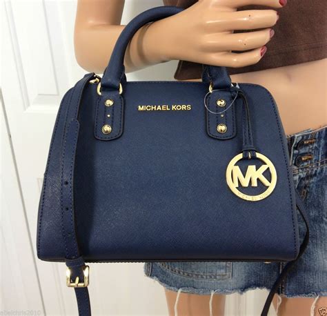 blue michael kors purse|michael kors navy blue tote.